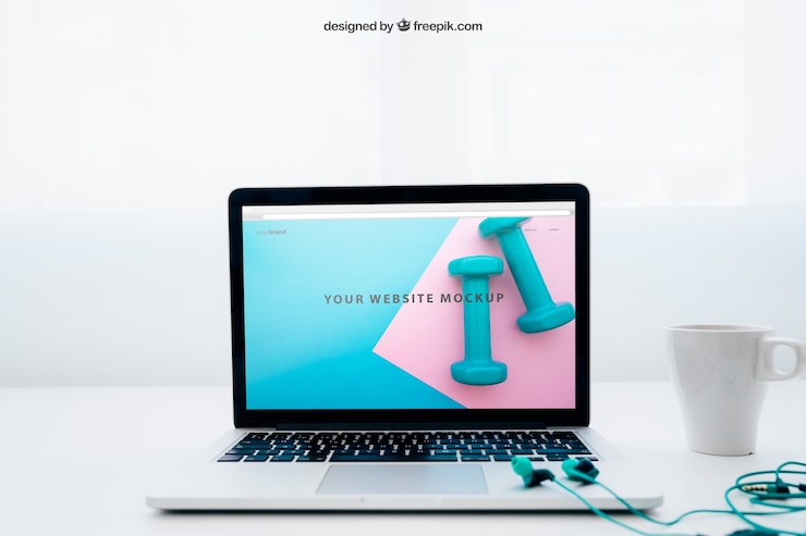 PSD gratuito mockup de la computadora portátil