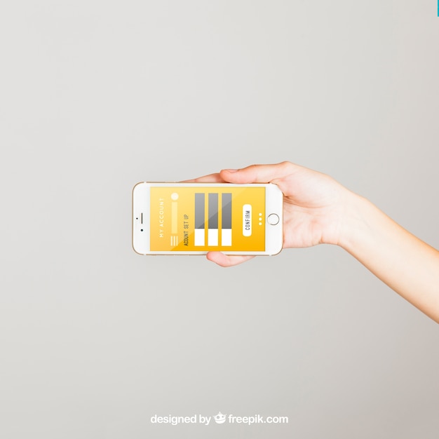 Mockup concetto di smartphone orizzontale