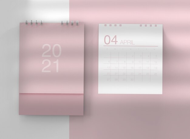 Mockup del calendario