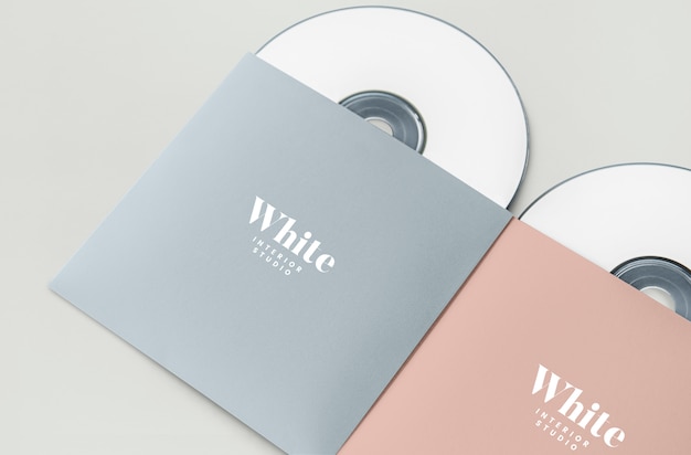 Mockup del pacchetto cd di materiale promozionale