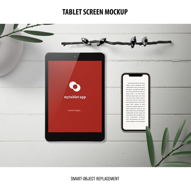Mockup dello schermo del tablet