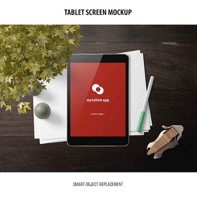 Mockup dello schermo del tablet