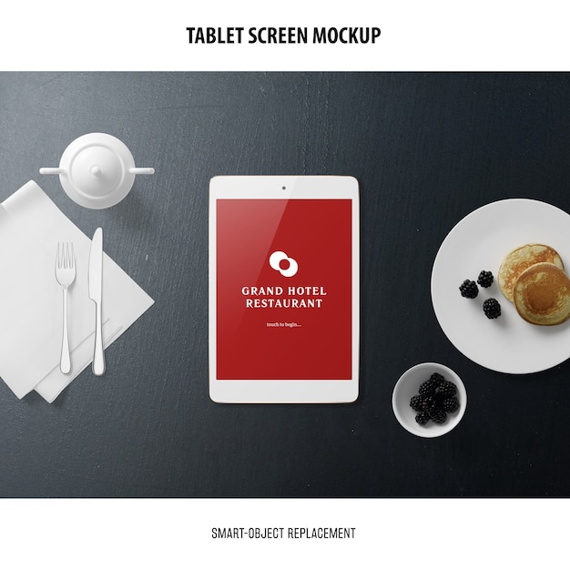 Mockup dello schermo del tablet