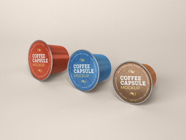 Mockup di capsule di caffè