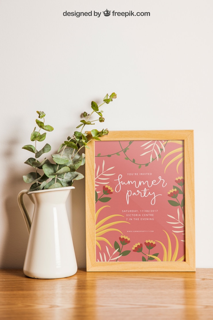 PSD gratuito mockup di cornice decorativa