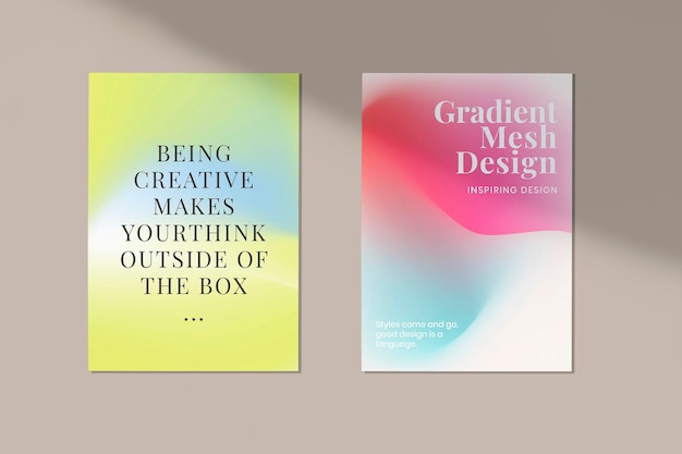 Mockup di poster sfumati estetici psd