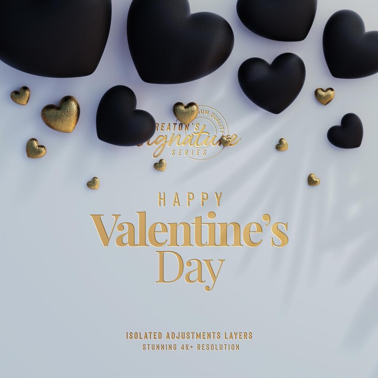 PSD gratuito mockup di sfondo carino di san valentino con cuori decorativi d'amore top view scene
