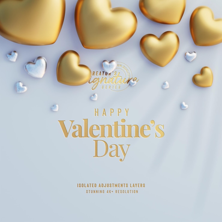 PSD gratuito mockup di sfondo carino di san valentino con cuori decorativi d'amore top view scene