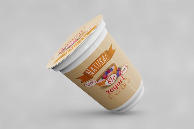 Mockup de envase de yogur