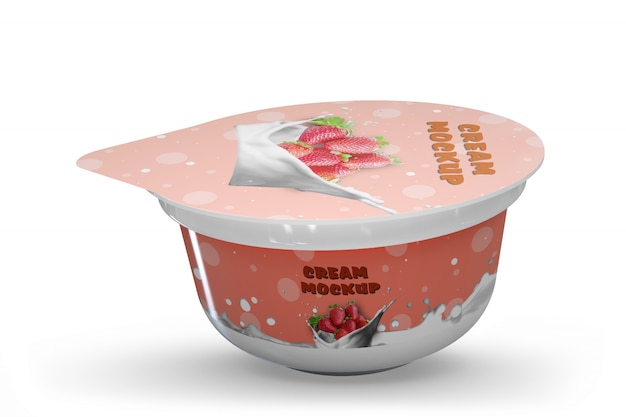 PSD gratuito mockup de envase de yogurt