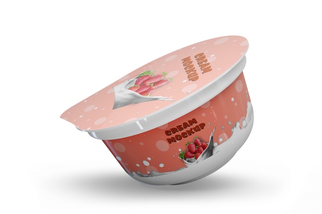 Mockup de envase de yogurt