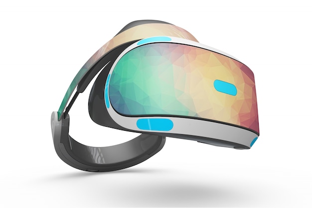 Mockup de gafas de realidad virtual colorida