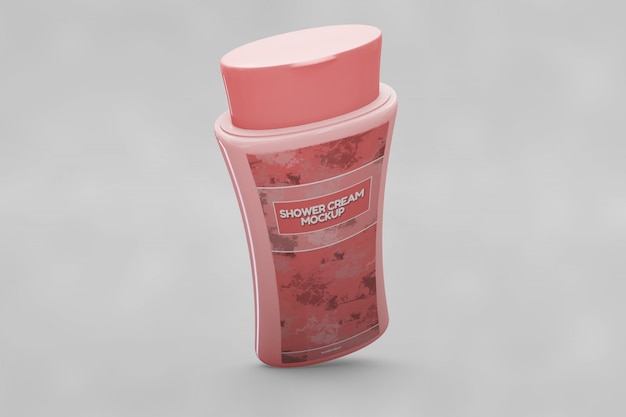 PSD gratuito mockup de gel de ducha femenino