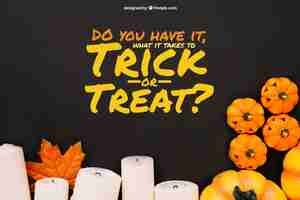 PSD gratuito mockup de halloween con velas y calabazas