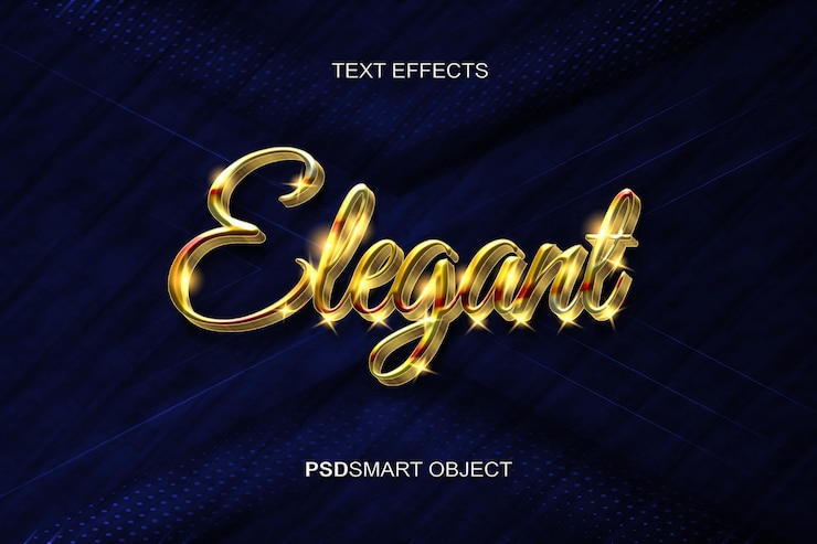 PSD gratuito mockup in stile testo 3d oro elegante di lusso