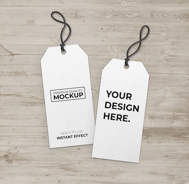 Gratis PSD mockup lang wit label met zwarte strip