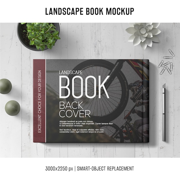 PSD gratuito mockup de libro apaisado