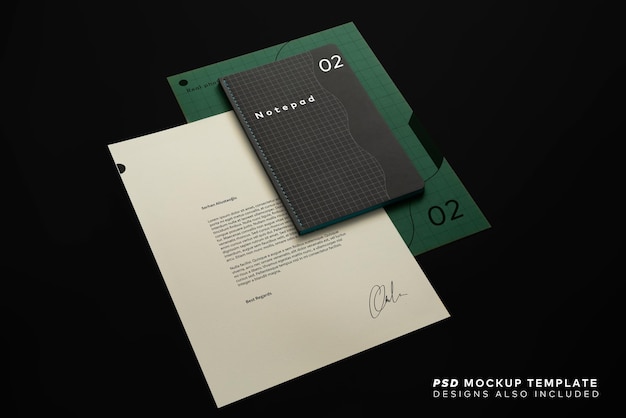Mockup-ontwerpsjabloon voor briefpapier van echte fotografie Premium Psd