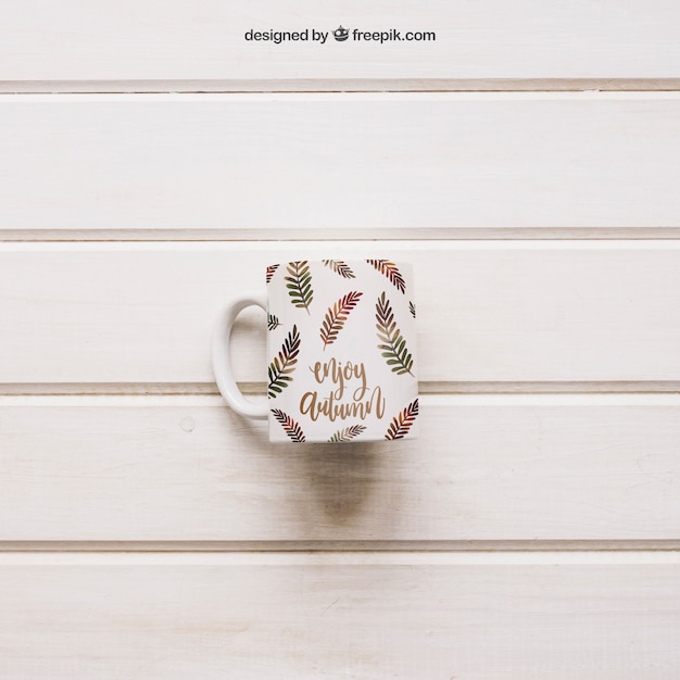 Mockup de otoño con taza