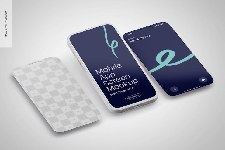 PSD gratuito mockup de la pantalla de la aplicación móvil