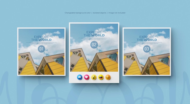 PSD Gratis mockup postingan facebook yang dirender 3d terisolasi