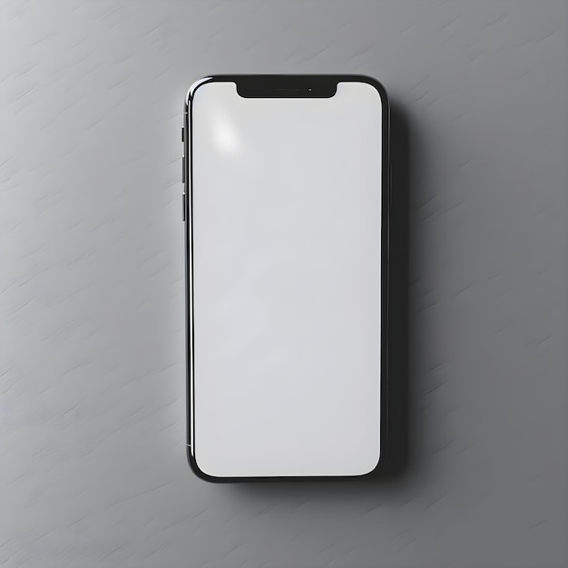 Mockup realista de un teléfono inteligente en un fondo gris ilustración 3D