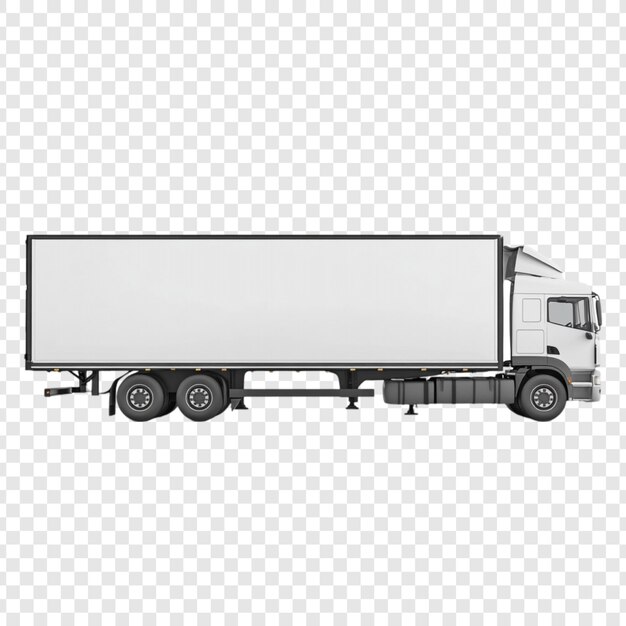 Mockup de remolque blanco para camiones de transporte logístico