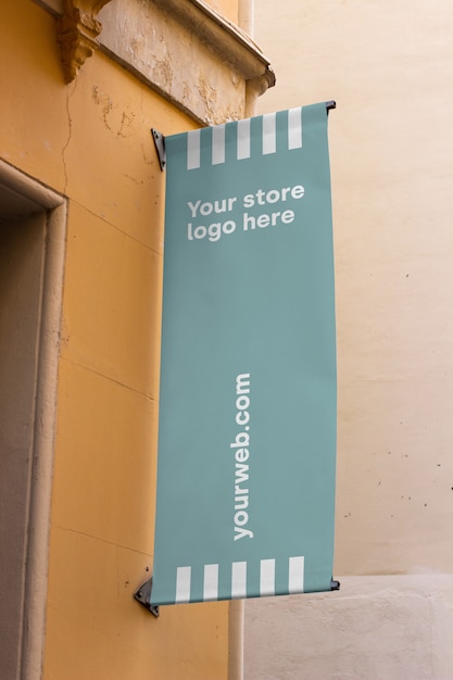 Mockup teken buiten winkel