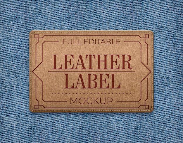 Mockup van leren label