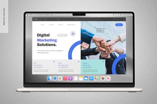 Mockup de la vista delantera del MacBook