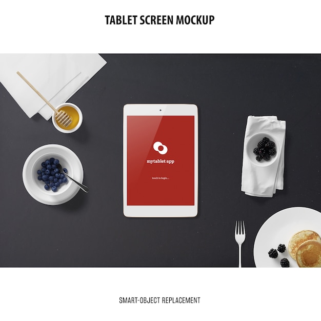 Gratis PSD mockup voor tabletscherm