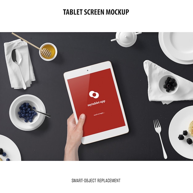 Gratis PSD mockup voor tabletscherm