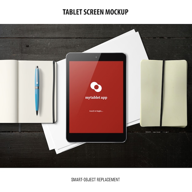 Gratis PSD mockup voor tabletscherm