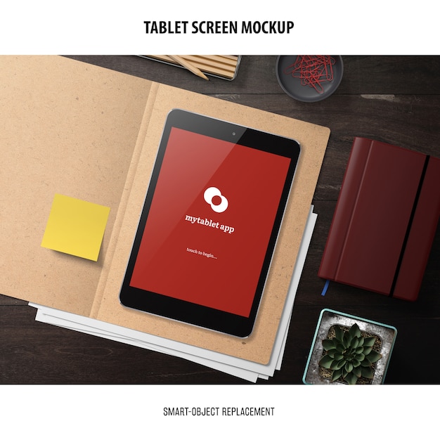 Gratis PSD mockup voor tabletscherm