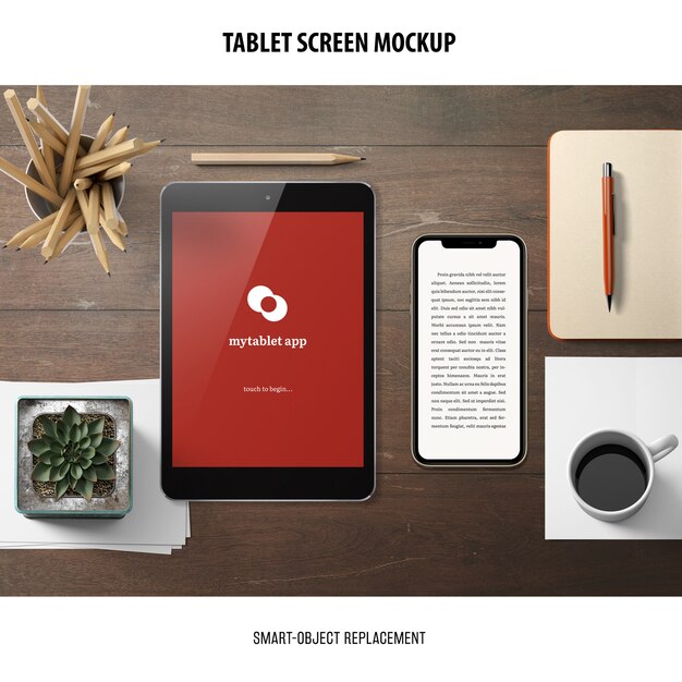 Mockup voor tabletscherm