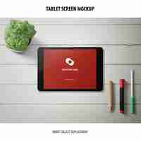 Gratis PSD mockup voor tabletscherm