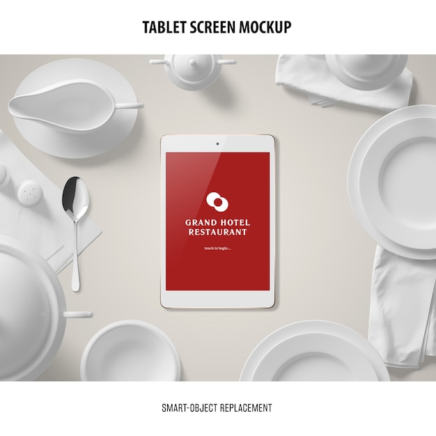 Gratis PSD mockup voor tabletscherm