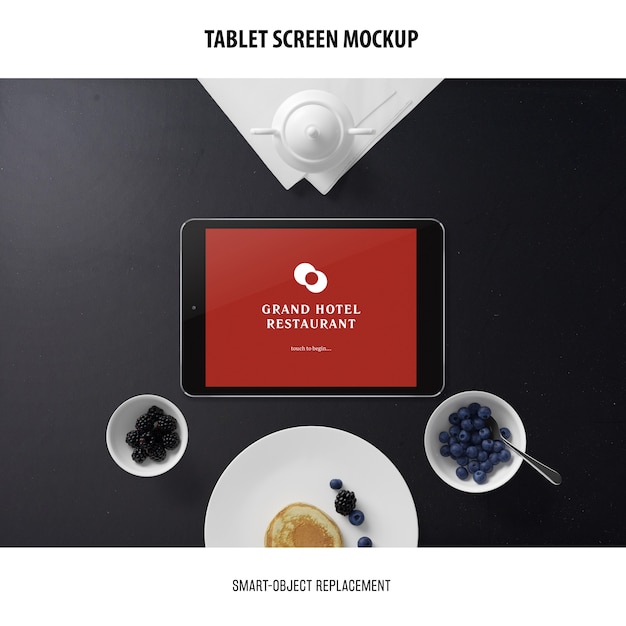 Gratis PSD mockup voor tabletscherm