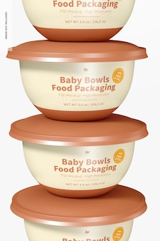 Mockup voor voedselverpakkingen voor baby's, close-up
