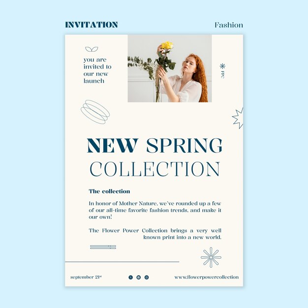 Mode collectie uitnodiging sjabloon