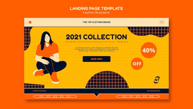 Gratis PSD mode concept bestemmingspagina sjabloon