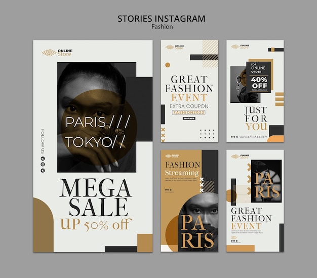 Gratis PSD mode-evenement instagram verhalencollectie