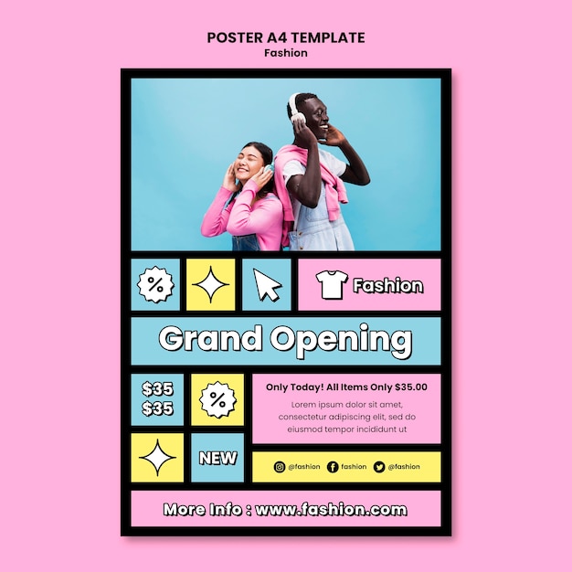 Gratis PSD mode grootse opening poster sjabloon