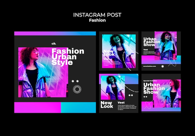 Gratis PSD mode nieuwe collectie instagram berichten