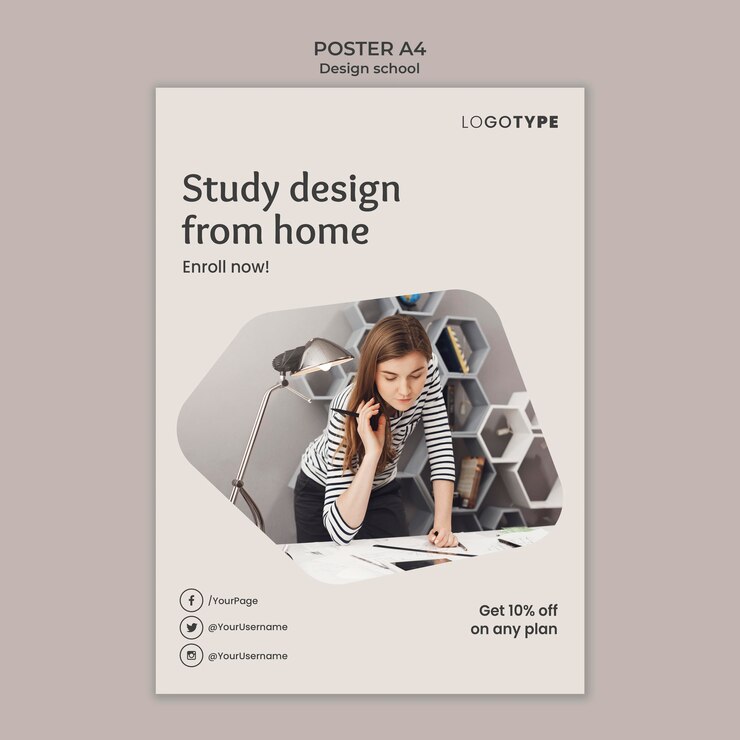 Gratis PSD mode ontwerpsjabloon school poster