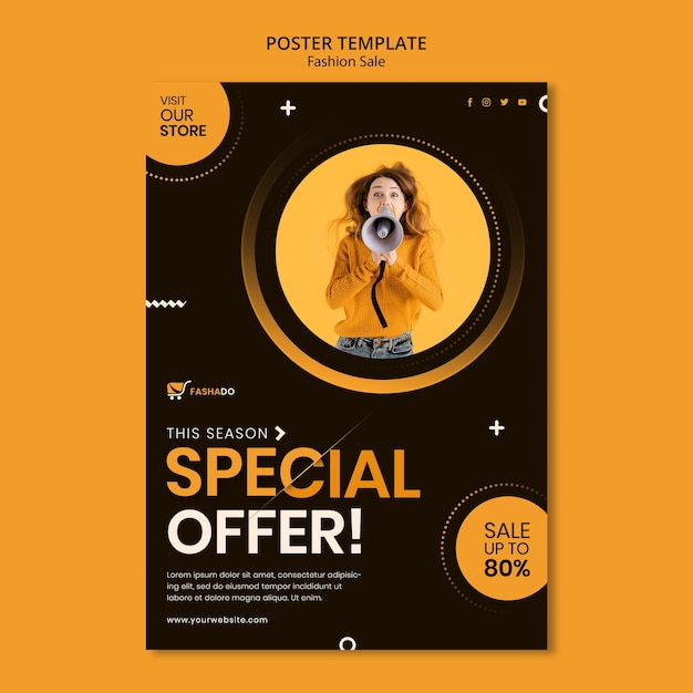 Gratis PSD mode verkoop poster sjabloon