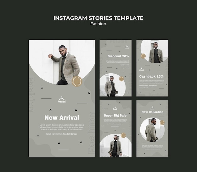 Gratis PSD mode winkel instagram verhalen sjabloon