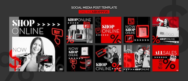 Mode winkel online social media postsjabloon