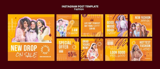 Gratis PSD modecollectie instagram-berichten