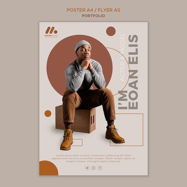 Gratis PSD model en acteur portfolio poster sjabloon